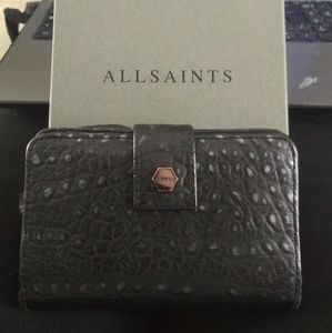 Allsaints black leather wallet